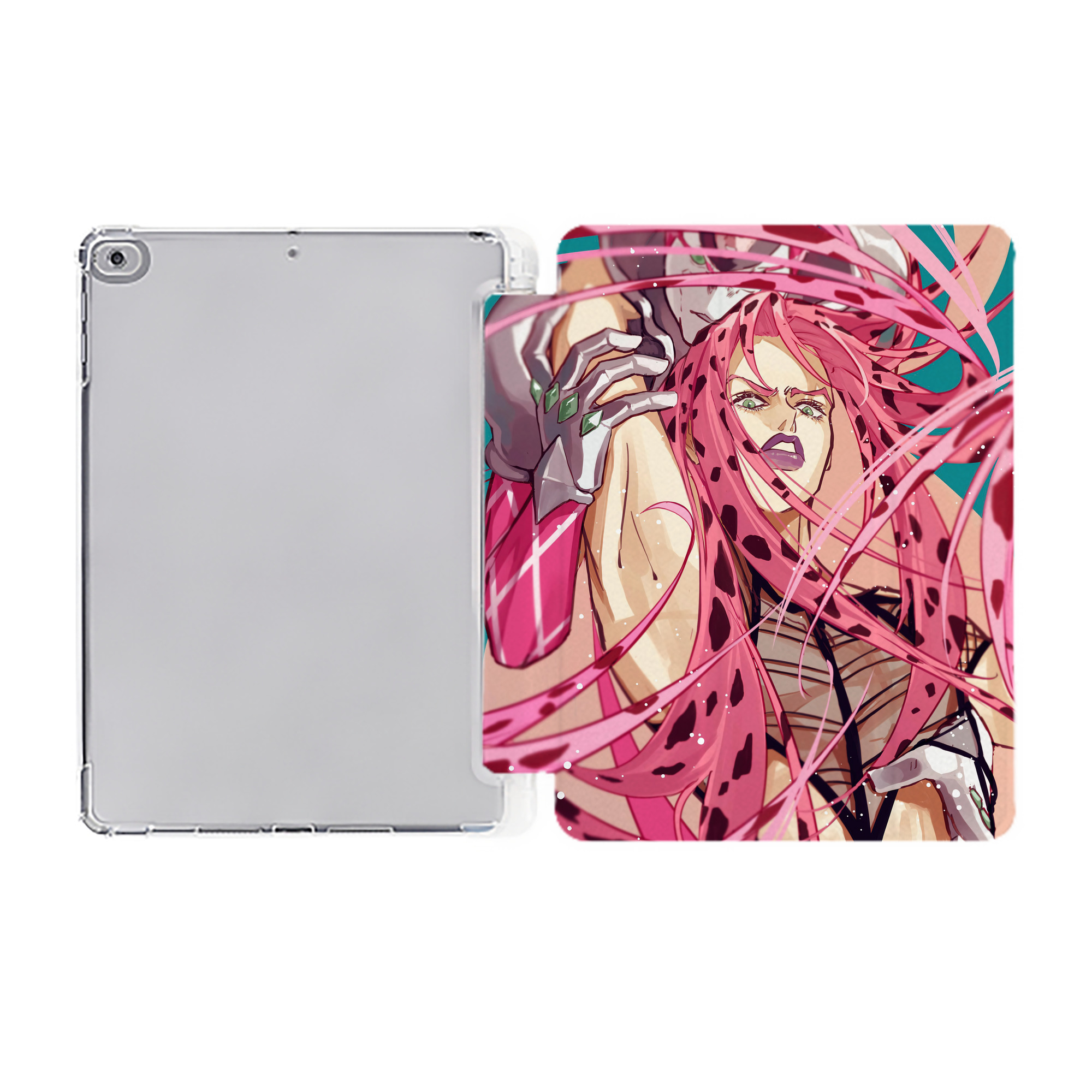 （画像用） ジョジョの奇妙な冒険 JoJo's Bizarre Adventure IPad ケース ペン収納付き 三つ折りスタンド PUレザー×シリコン 対応機種9.5/10.5/10.9インチ